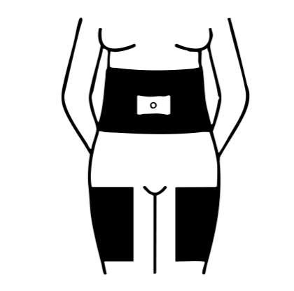 Shaded areas show recommended injection sites